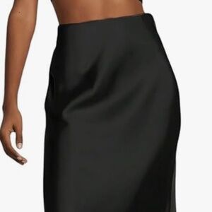 Bias Cut Satin Midi Skirt